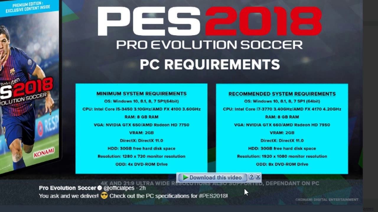 Download bellow pes 2018 serial key for pc